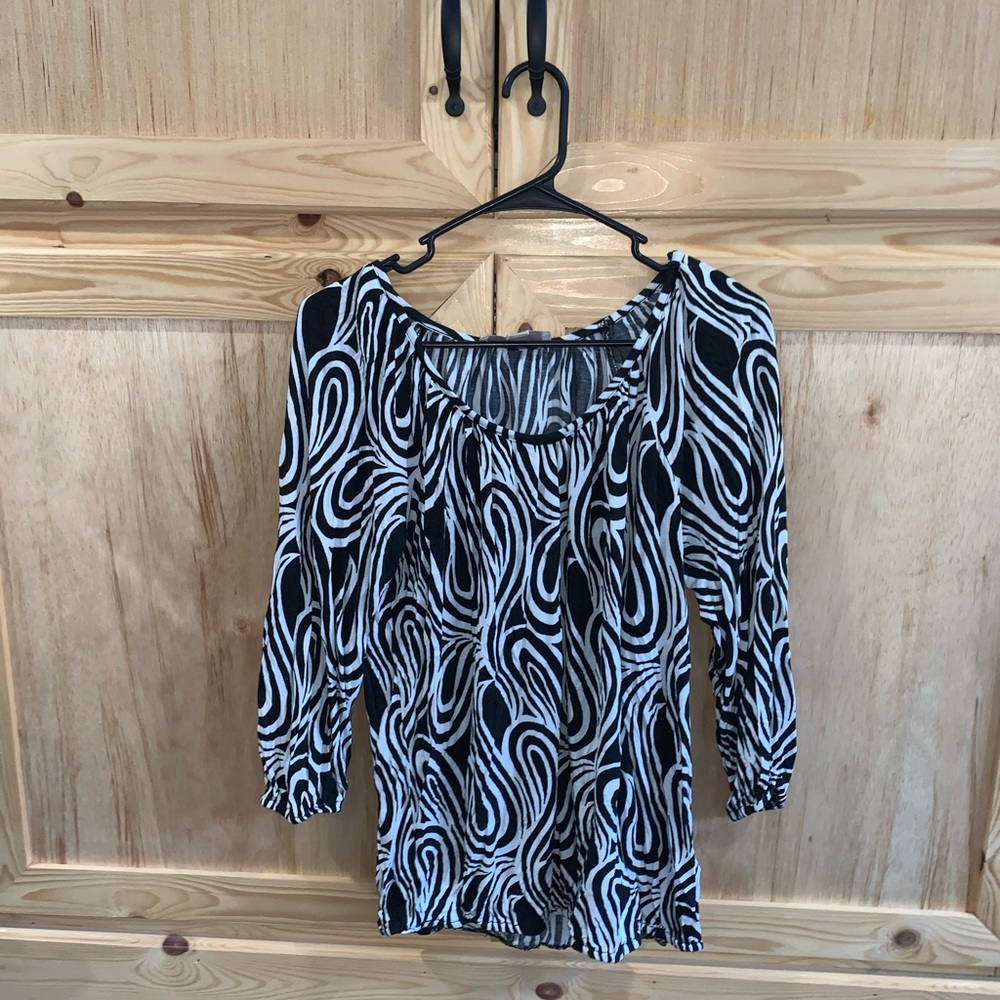 Michael Kors black/white striped shirt size M